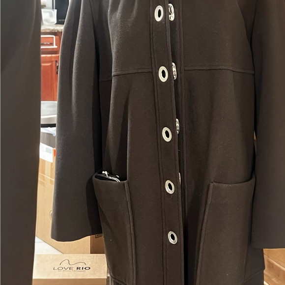 SALE📱Philosophy by Alberta Ferretti Chic Brown Coat – Patch Pockets - Picture 5 of 12
